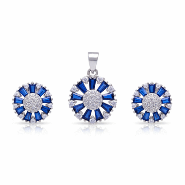 SILVER 925 STERLING Royal Blue Radiance Silver Jewelry Set